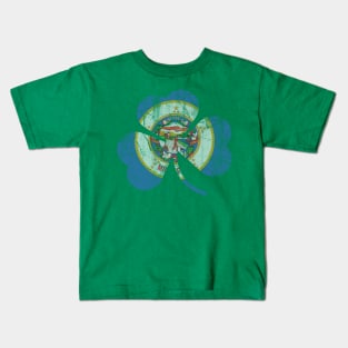 Minnesota Flag Irish Shamrock St Patrick's Day Kids T-Shirt